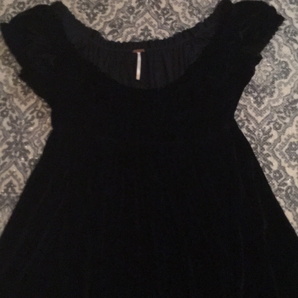 Faux velvet free people dress